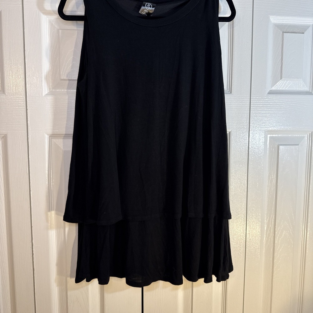 Agnes Dora Black Sleeveless Layered Top‎ Tunic Shirt  Women's XL Soft Roomy